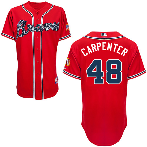 David Carpenter #48 Youth Baseball Jersey-Atlanta Braves Authentic 2014 Red MLB Jersey